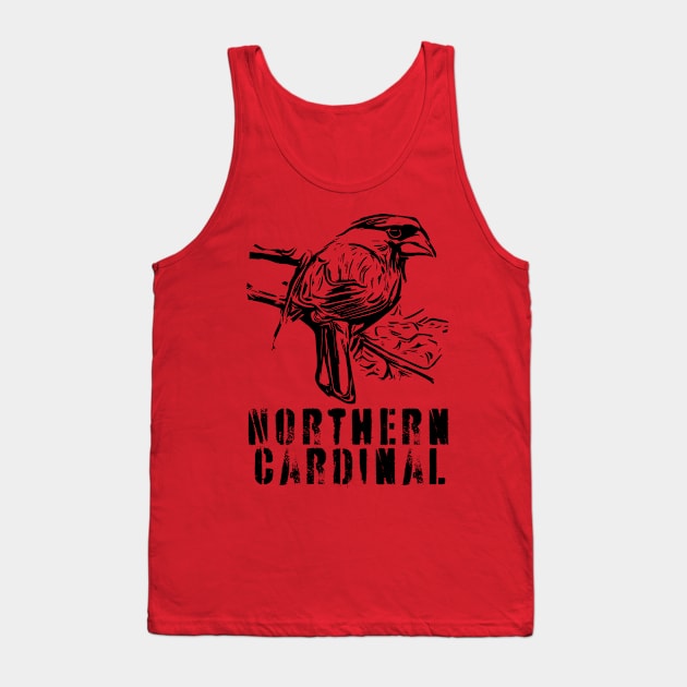 Northern Cardinal BW Tank Top by Ripples of Time